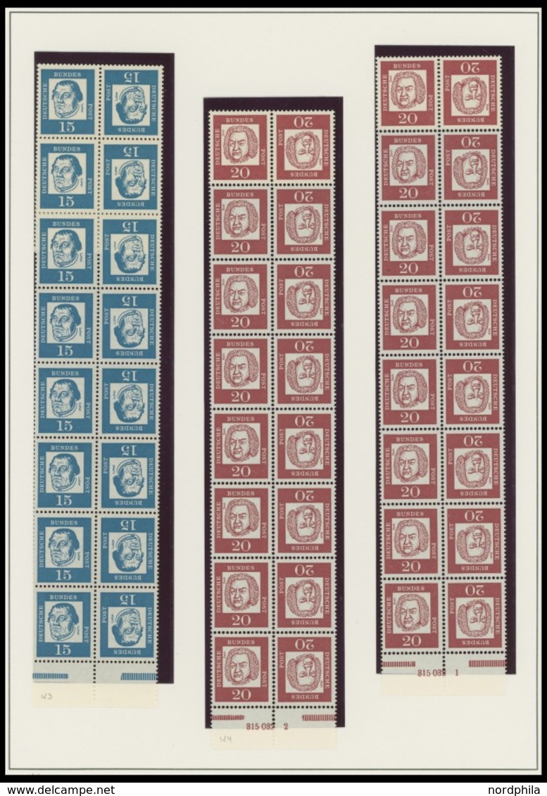 ZUSAMMENDRUCKE K 2a-K 5 **, 1963-65, Postfrische Partie Bedeutende Deutsche In Kehrdruckpaaren, überwiegend In Bogenteil - Used Stamps