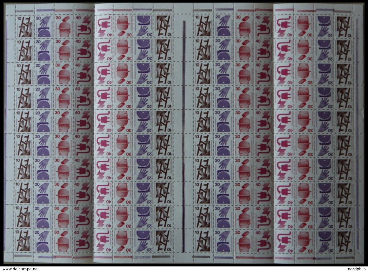 ZUSAMMENDRUCKE MHB 18 **, 1972, Markenheftchenbogen Unfallverhütung, Pracht, Mi. 200.- - Used Stamps