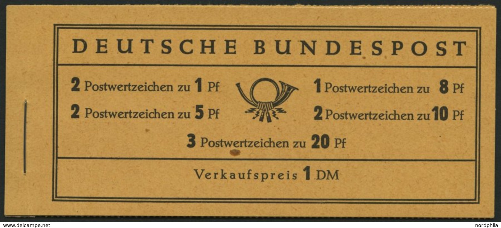 MARKENHEFTCHEN MH 4YII **, 1960, Markenheftchen Heuss Lieg. Wz., Type II, Pracht, Mi. 90.- - Otros & Sin Clasificación