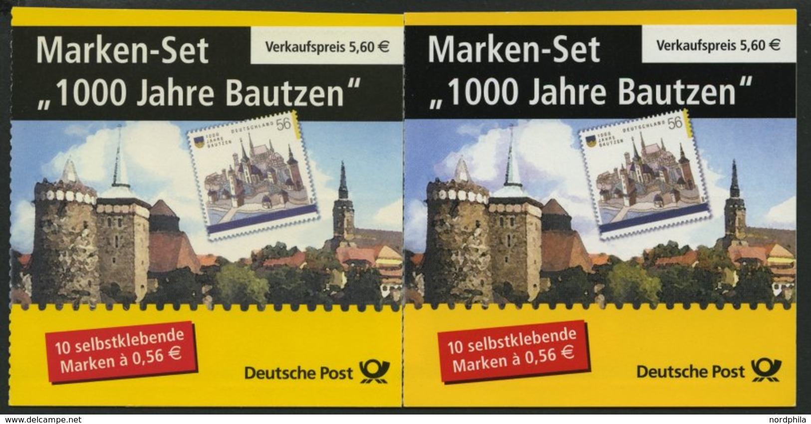 MARKENHEFTCHEN MH 48a,b **, 2002, Markenheftchen 100 Jahre Bautzen, Beide Typen, Pracht, Mi. 60.- - Sonstige & Ohne Zuordnung