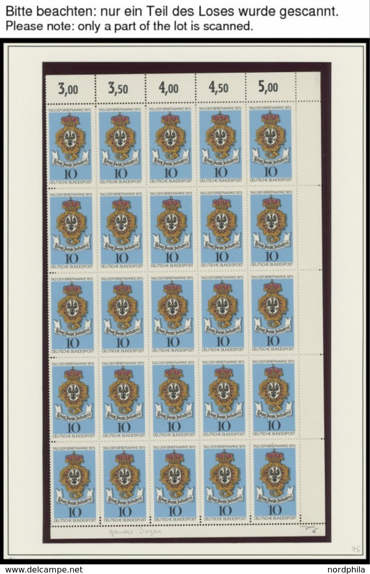 JAHRGÄNGE 826-74 VB **, 1975, Postfrischer Jahrgang, 18x In Blockstücken, Zusätzlich Eine Einzelmarke, Viele Randstücke, - Andere & Zonder Classificatie