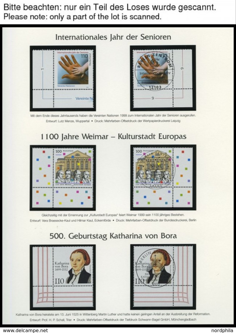 JAHRGÄNGE **,o , 1999/2000, 2 Komplette Jahrgänge, Ohne Selbstklebende Marken, Jeweils Postfrisch Aus Der Linken Und Ges - Other & Unclassified