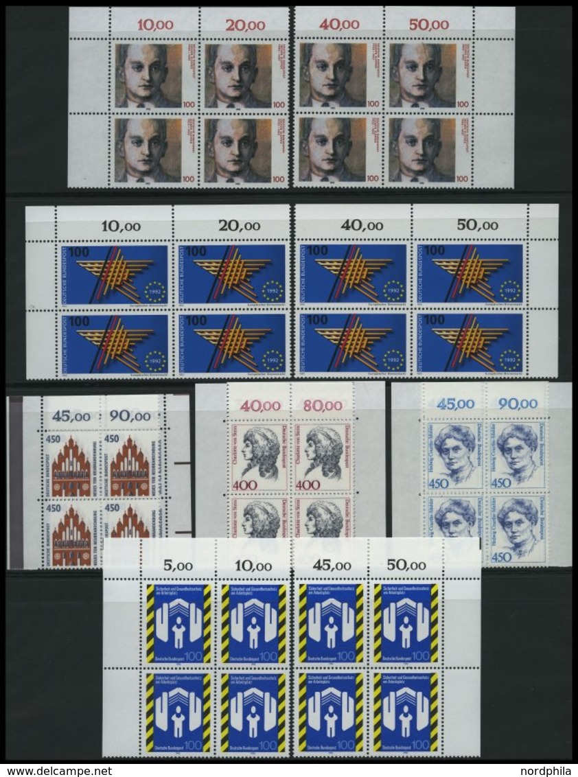 SAMMLUNGEN VB **, 1991-93, Viererblock-Sammlung Bis Auf Mi.Nr. 1531-34 Zweifach Komplett, Fast Nur Aus Den Beiden Oberen - Used Stamps