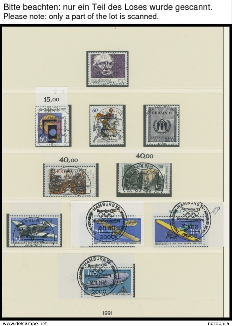 SAMMLUNGEN O, Gestempelte Sammlung Bundesrepublik Von 1983-93 Im Lindner Falzlosalbum, Meist Prachterhaltung - Used Stamps