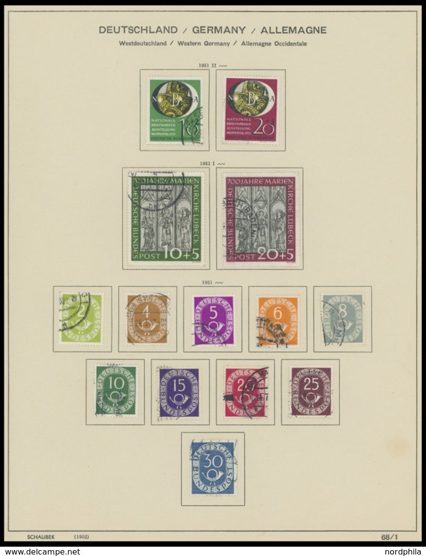 SAMMLUNGEN O,* , 1948-1972, In Den Hauptnummern Komplette, Meist Gestempelte Sammlung Bundesrepublik Im Schaubek Album,  - Used Stamps