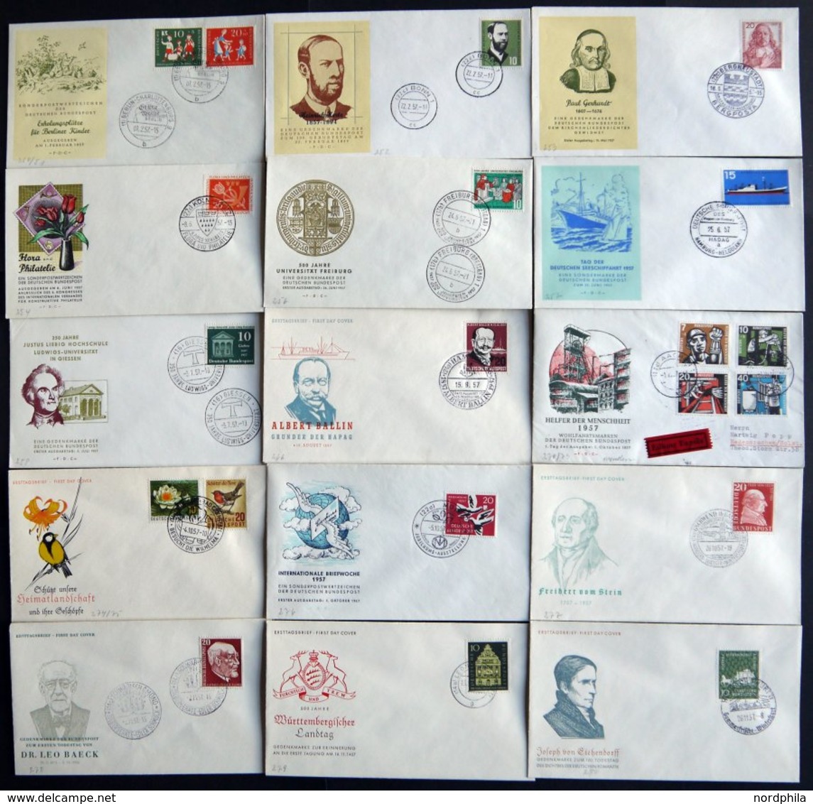 LOTS 1954-59, Partie Von 58 Verschiedenen FDC, Fast Nur Prachterhaltung, Mi. 1460.- - Sonstige & Ohne Zuordnung