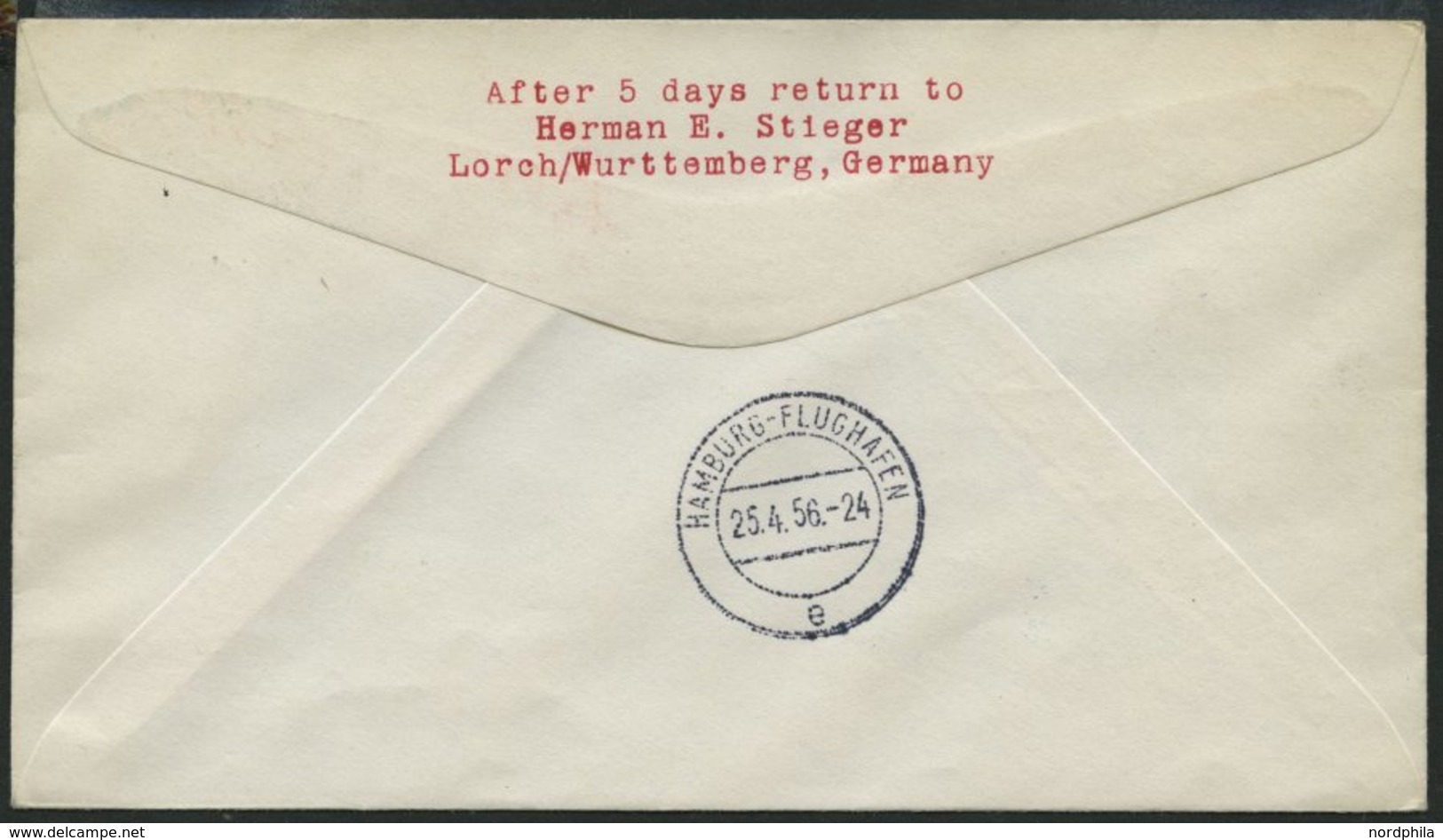 DEUTSCHE LUFTHANSA 68 BRIEF, 23.4.1956, Chicago-Hamburg, Prachtbrief - Gebraucht
