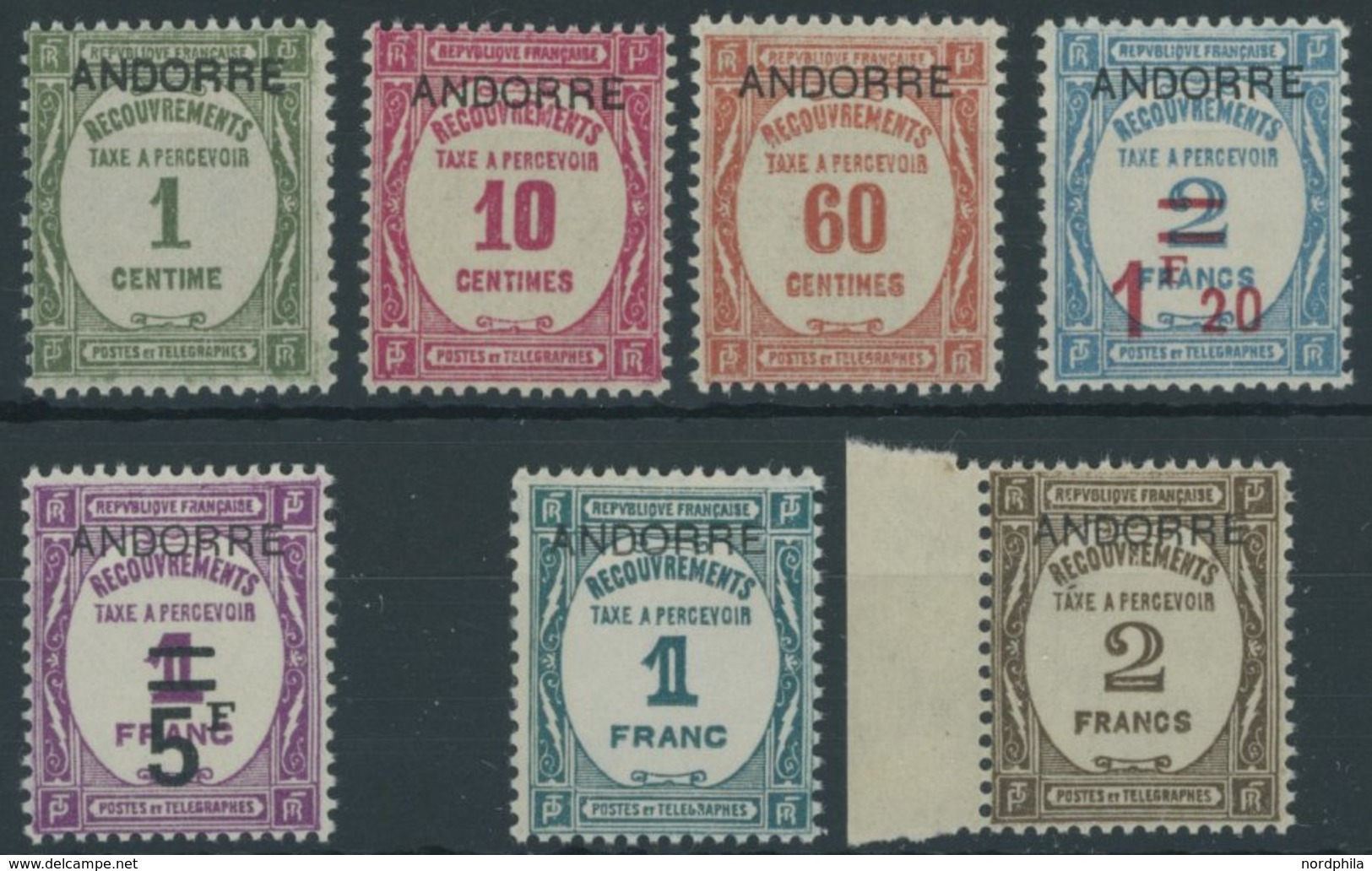 FRANZÖSISCHE-POST P 9-15 **, Portomarken: 1931/2, Postauftragsmarken, Prachtsatz, Mi. 1000.- - Unused Stamps