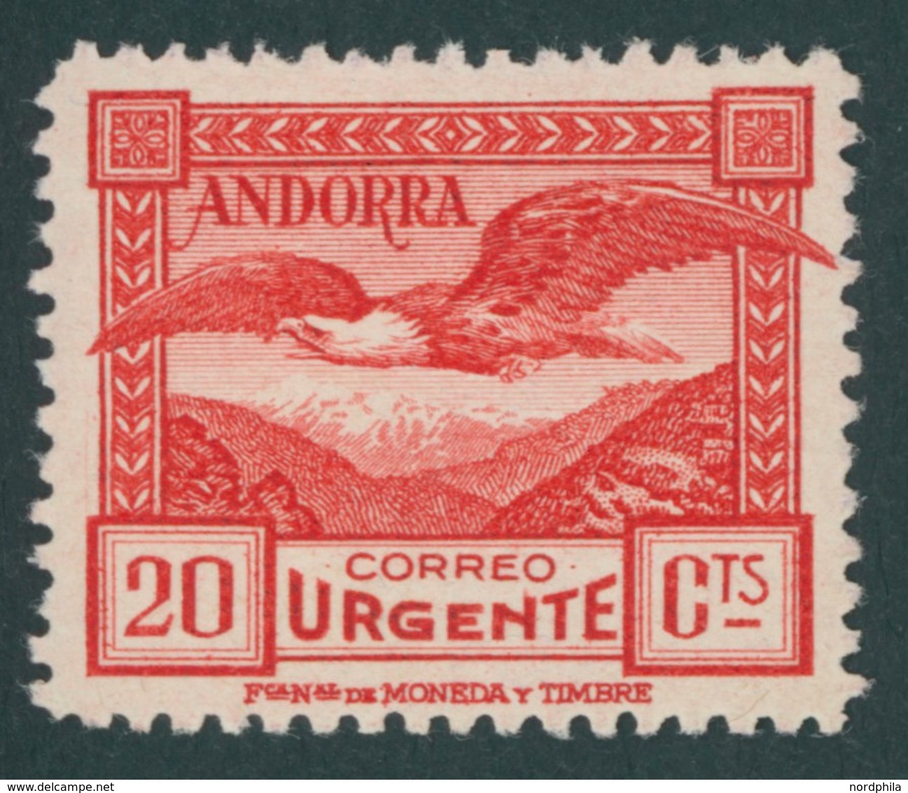 SPANISCHE-POST 27A *, 1929, 20 C. Seeadler, Pracht, Mi. 80.- - Other & Unclassified