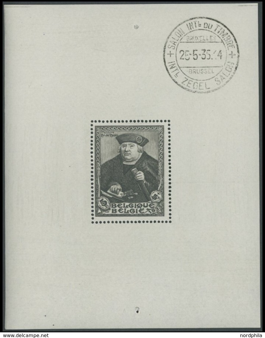 BELGIEN Bl. 3 **, 1935, Block SITEB, Ersttagsstempel Im Rand, Pracht, Mi. 400.- - Sonstige & Ohne Zuordnung