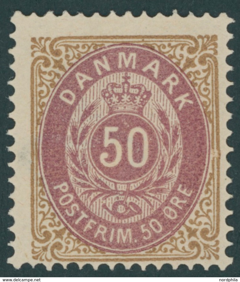 DÄNEMARK 30IYAb *, 1875, 50 Ø Braun/lila, Falzrest, Pracht, Mi. 65.- - Other & Unclassified