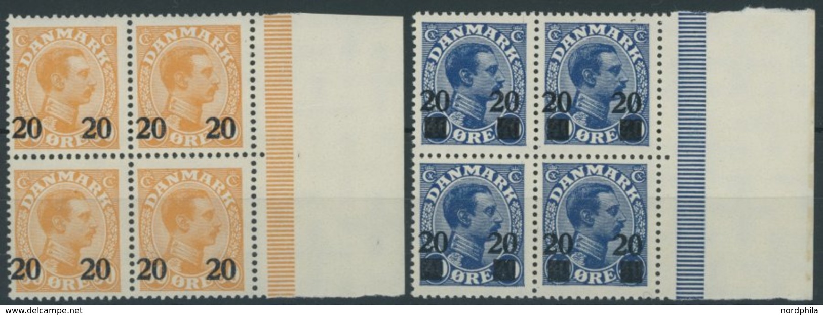 DÄNEMARK 151/2 VB **, 1926, König Christian X In Randviererblocks, Postfrisch, Pracht, Mi. 60.- - Otros & Sin Clasificación