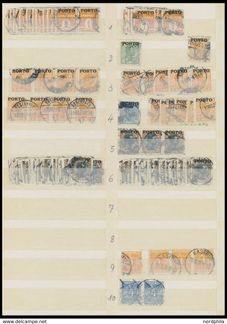 SAMMLUNGEN, LOTS O, Reichhaltiges Lagerbuch Dänemark Von 1851-1970, Fast Nur Gestempelt Mit Einigen Mittleren Werten - Andere & Zonder Classificatie