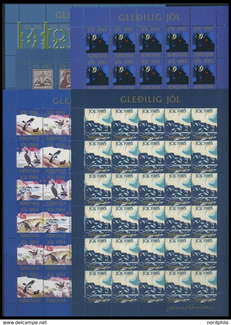 FÄRÖER **, Komplette Postfrische Sammlung Färöer Von 1975-96 (ohne Block 8), Dazu Markenheftchen Fast Komplett, Jahreshe - Other & Unclassified