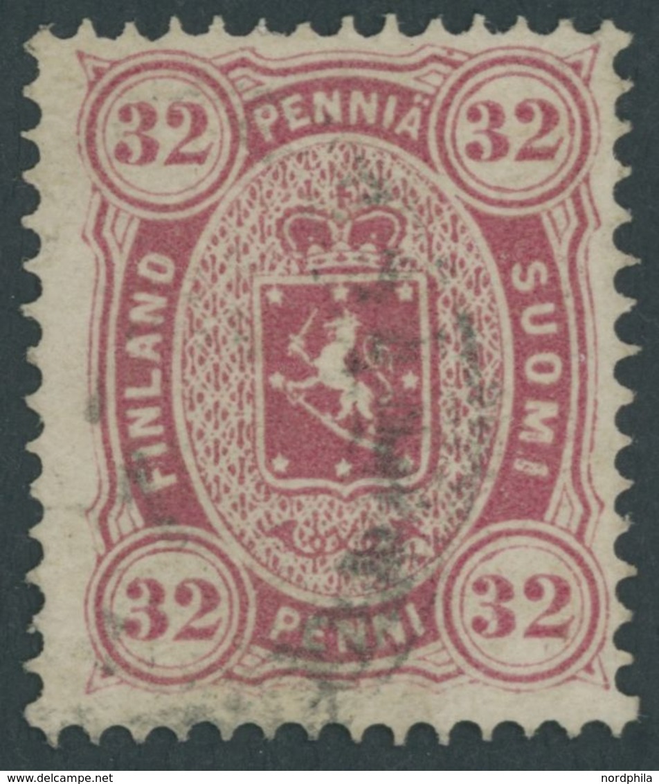 FINNLAND 11 O, 1875, 32 P. Karminrosa, Pracht, Fotoattest L. Nielsen, Mi. 600.- - Andere & Zonder Classificatie