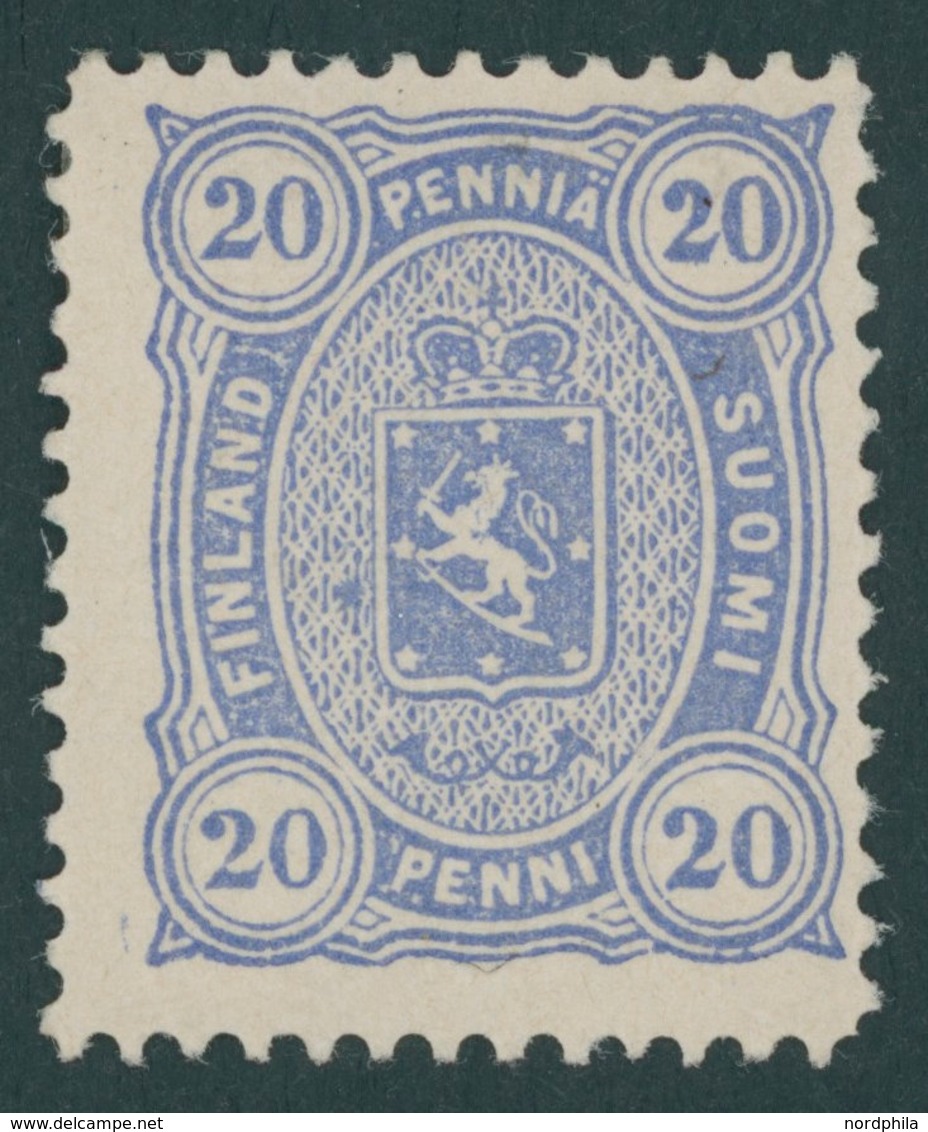 FINNLAND 16By *, 1881, 20 P. Blau, Gezähnt L 121/2, Falzrest, Pracht, Mi. 70.- - Otros & Sin Clasificación