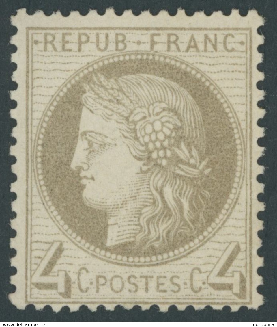 FRANKREICH 47 *, 1872, 4 C. Grau, Falzreste, Pracht, Mi. 360.- - Otros & Sin Clasificación