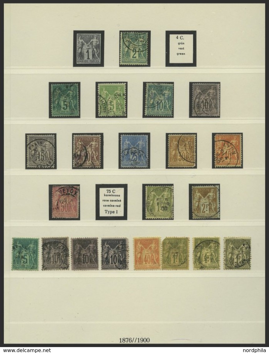 SAMMLUNGEN *,o, **, Sammlung Frankreich Von 1889-1959 In 2 Lindner Falzlosalben Mit Guten Mittleren Ausgaben, Der Klassi - Colecciones Completas