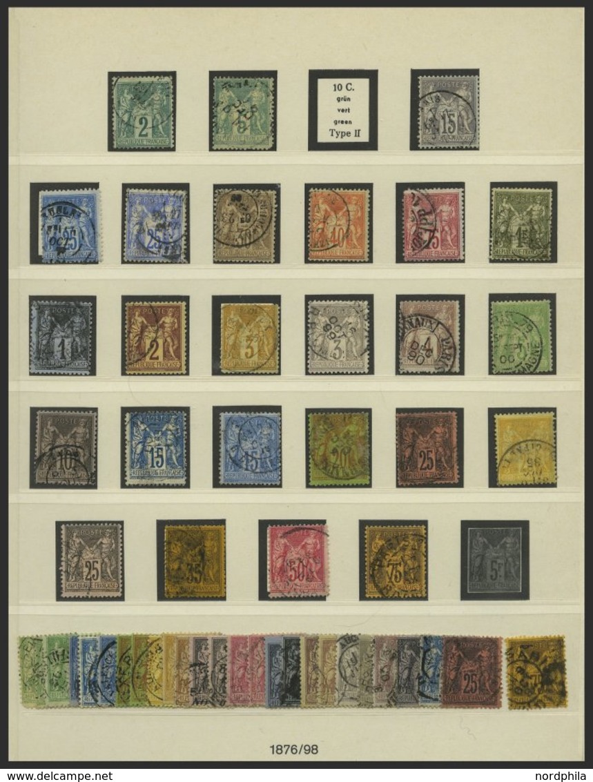 SAMMLUNGEN *,o, **, Sammlung Frankreich von 1889-1959 in 2 Lindner Falzlosalben mit guten mittleren Ausgaben, der klassi