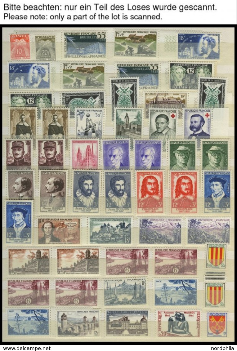 SAMMLUNGEN **, Postfrische Sammlung Frankreich Von 1956-76 Sauber Im Einsteckbuch, Oft 2-3x Vorhanden, Mit 29 Rotes Kreu - Sammlungen