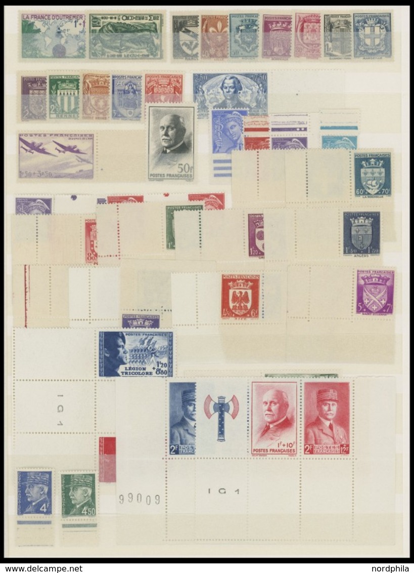 LOTS **, Postfrische Partie Verschiedener Werte Frankreich Von 1937-59 Mit Guten Mittleren Ausgaben, Prachterhaltung, Mi - Otros & Sin Clasificación