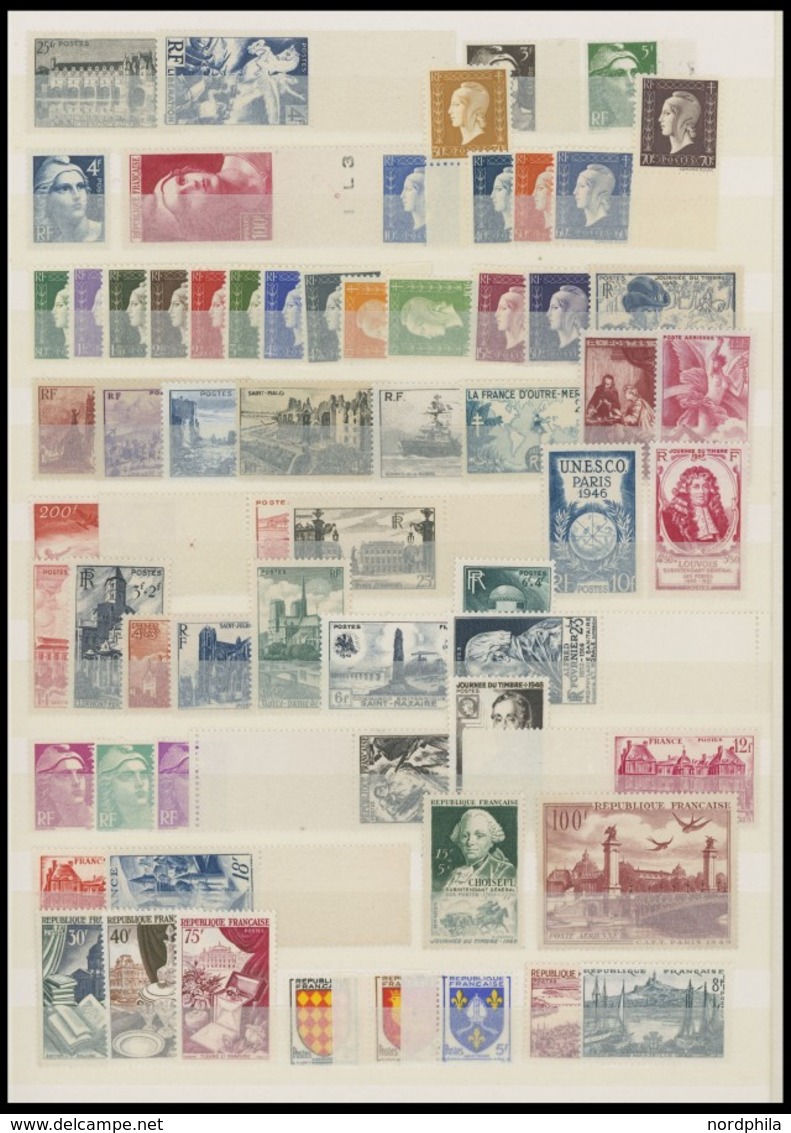 LOTS **, Postfrische Partie Verschiedener Werte Frankreich Von 1937-59 Mit Guten Mittleren Ausgaben, Prachterhaltung, Mi - Otros & Sin Clasificación