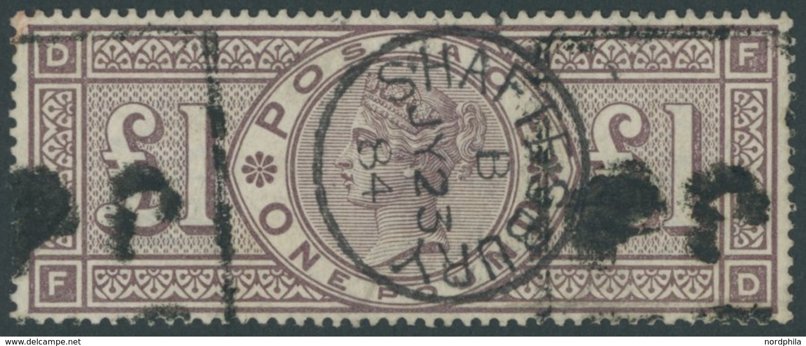 GROSSBRITANNIEN 85 O, 1881, 1 £ Bräunlichlila, Wz. 11, K1 SHAFTESBURY, Pracht, Mi. 1600.- - Other & Unclassified