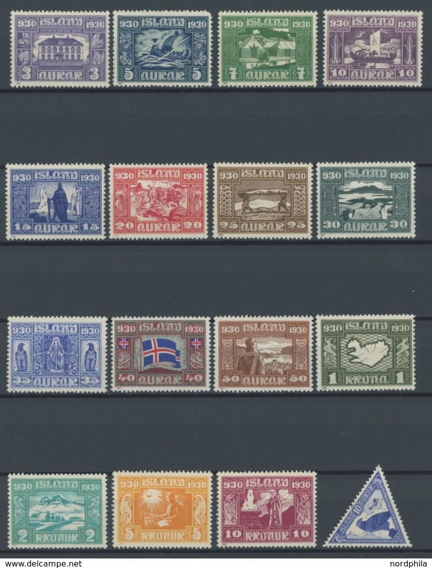 ISLAND 125-40 **, 1930, Allthing, Mi.Nr. 126 Und 140 Zahnfehler Sonst Postfrischer Prachtsatz, Mi. 700.- - Other & Unclassified