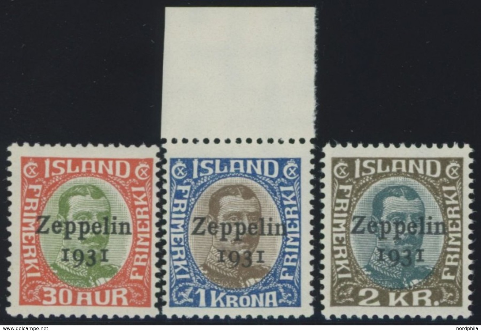 ISLAND 147-49 **, 1931, Graf Zeppelin, Postfrischer Prachtsatz, Mi. 200.- - Other & Unclassified