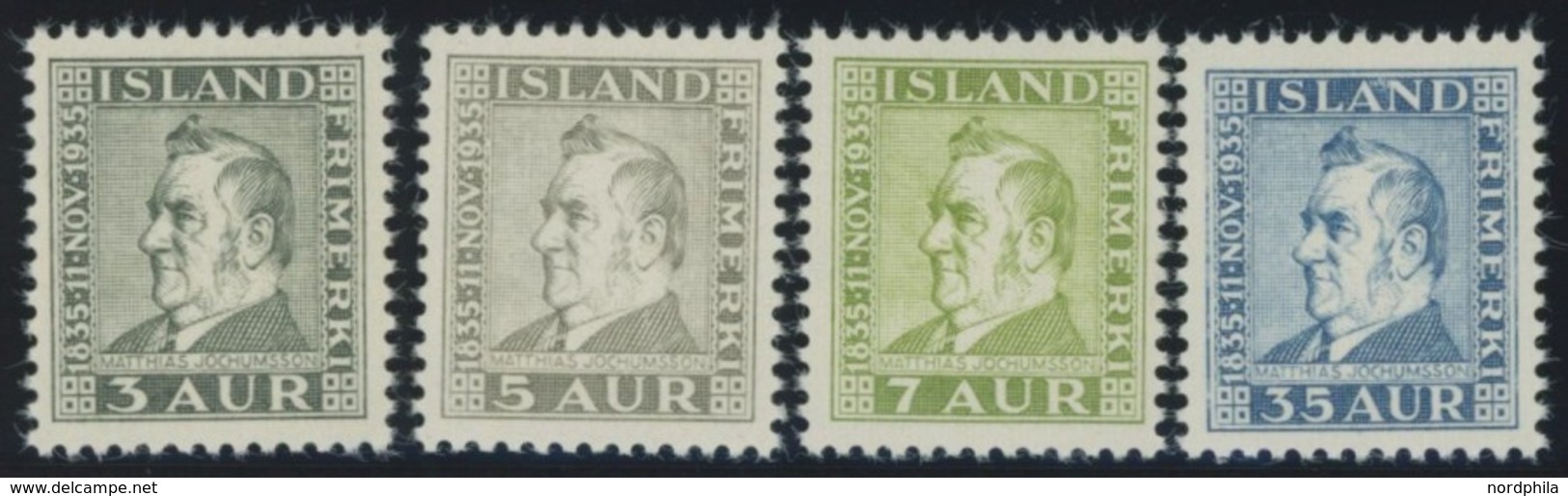 ISLAND 183-86 **, 1935, Jochumsson, Postfrischer Prachtsatz, Mi. 90.- - Otros & Sin Clasificación