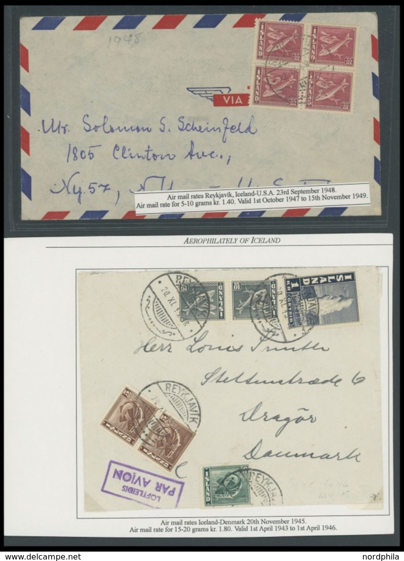 SAMMLUNGEN, LOTS 1945/57, 11 Verschiedene Flugpostbelege In 10 Länder, Alle Portogerecht, Dabei Erstflüge, FDC`s, Einsch - Colecciones & Series