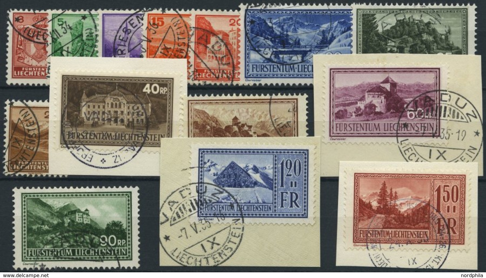 LIECHTENSTEIN 126-39o, BrfStk, 1934/5, Landeswappen, Landschaften Und Gebäude, Prachtsatz, Mi. 260.- - Otros & Sin Clasificación