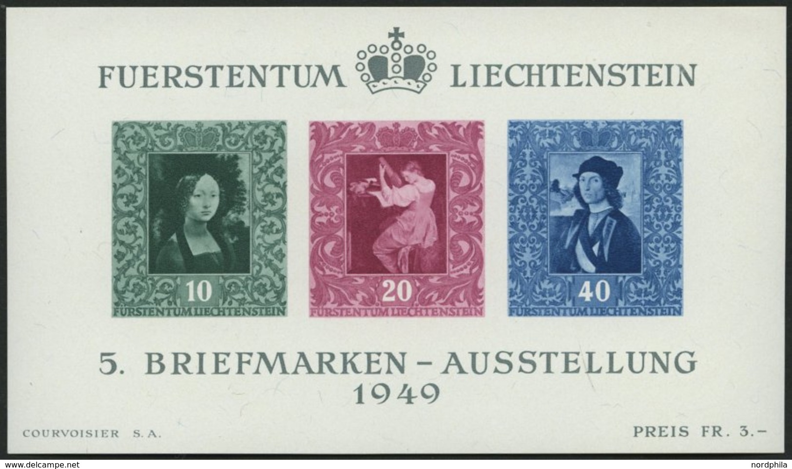 LIECHTENSTEIN Bl. 5 **, 1949, Block Briefmarken-Ausstellung, Pracht, Mi. 170.- - Otros & Sin Clasificación
