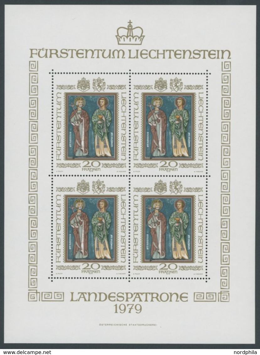 LIECHTENSTEIN 734KB **, 1979, 20 Fr. Landespatrone Im Kleinbogen, Postfrisch, Pracht, Mi. 105.- - Sonstige & Ohne Zuordnung