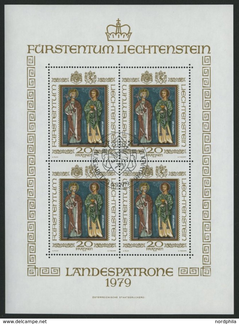 LIECHTENSTEIN 734KB O, 1979, 20 Fr. Landespatrone Im Kleinbogen, Ersttagssonderstempel, Pracht, Mi. 70.- - Other & Unclassified