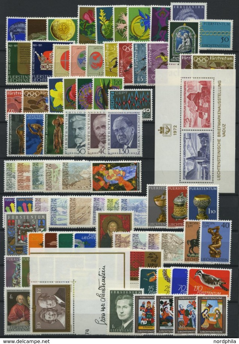 SAMMLUNGEN **, Komplette Postfrische Sammlung Liechtenstein Von 1971-80, Prachterhaltung - Lotes/Colecciones
