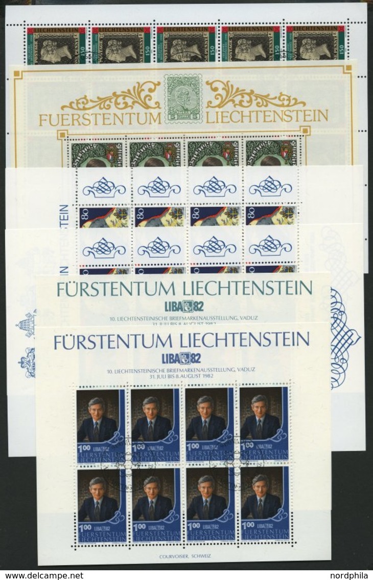 LOTS O, 1982-90, 5 Verschiedene Kleinbogen, Pracht, Mi. 124.- - Lotes/Colecciones