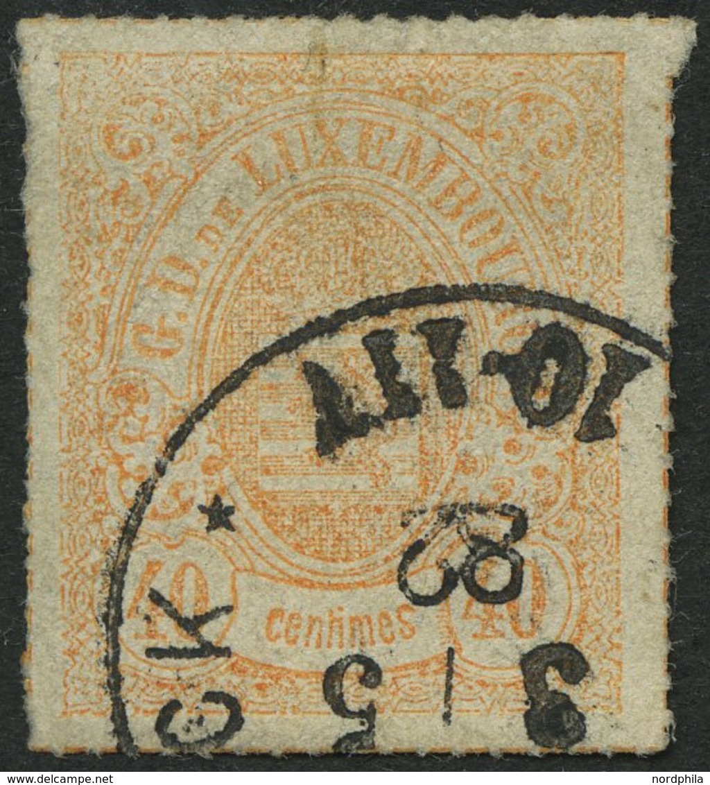 LUXEMBURG 23b O, 1871, 40 C. Mattorange, Pracht, Mi. 100.- - Oficiales