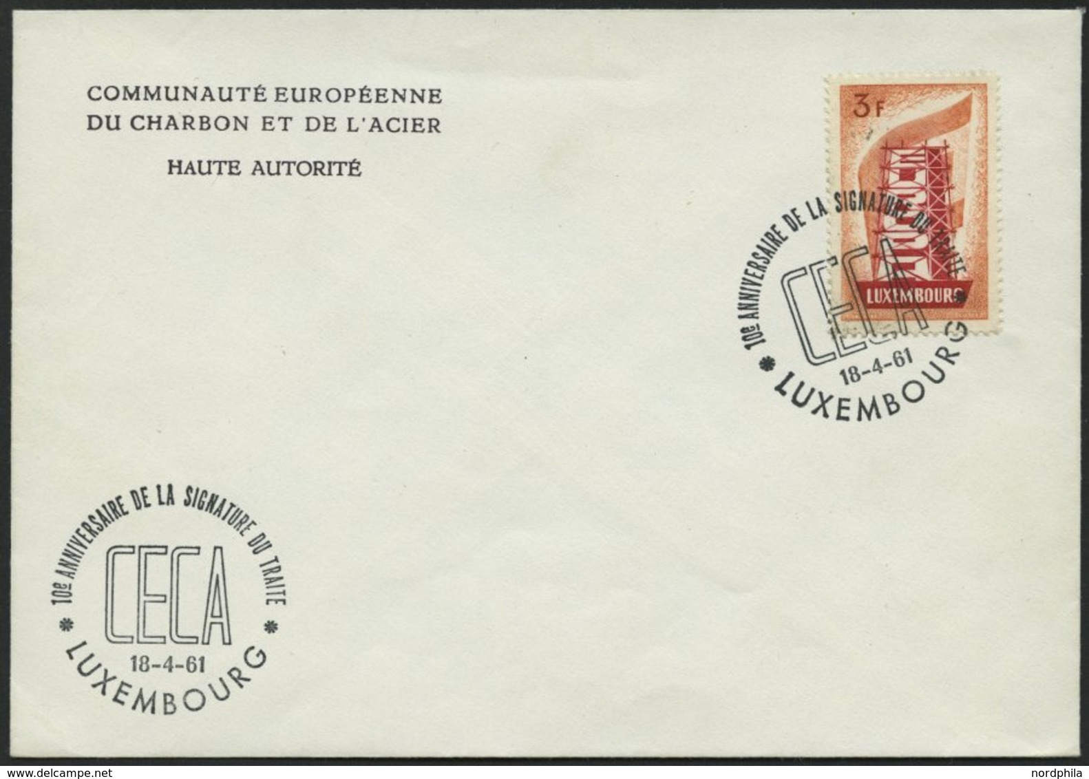 LUXEMBURG 556 BRIEF, 1956, 3 Fr. Europa Mit Sonderstempel Auf Umschlag, Pracht - Dienstmarken