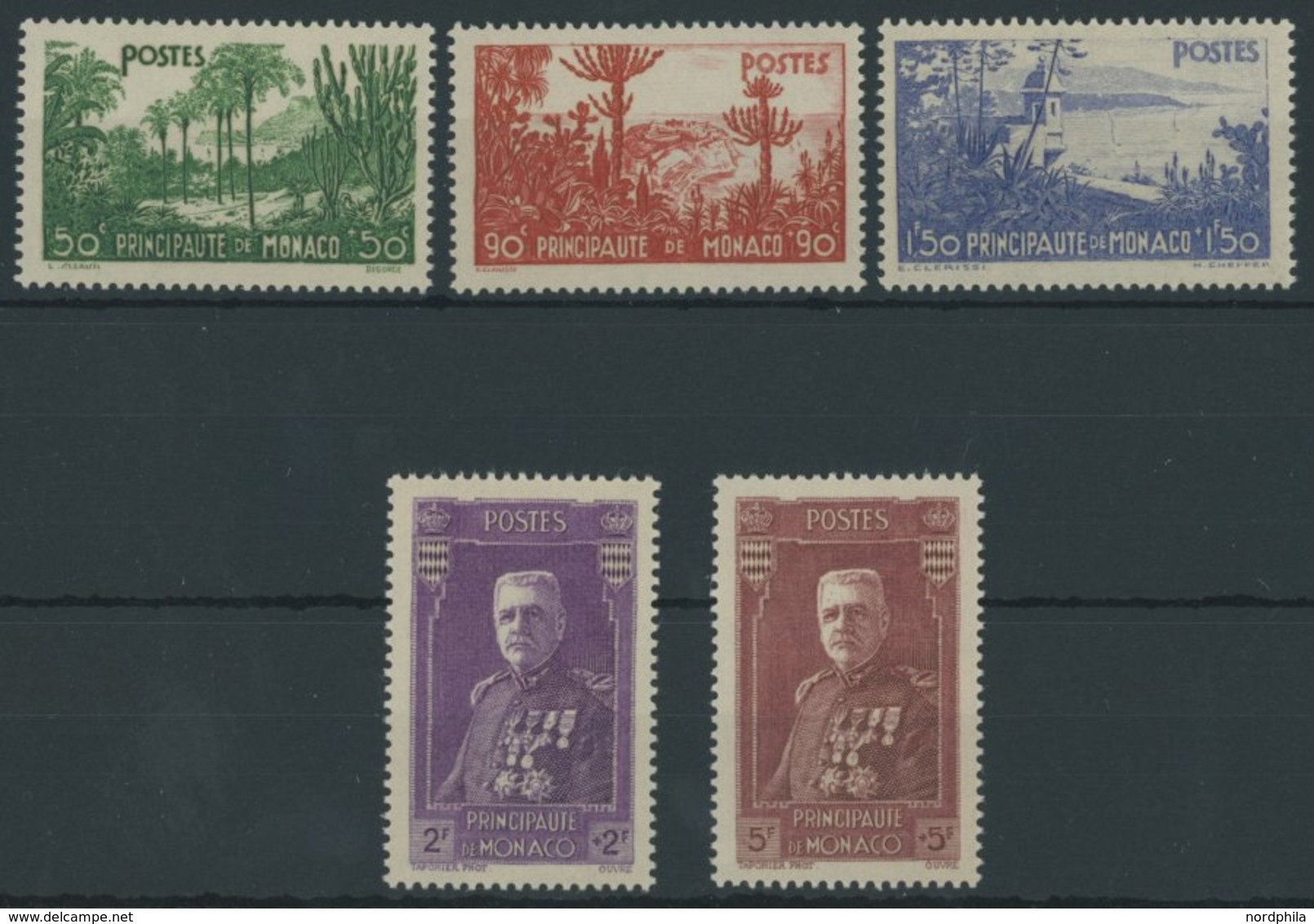 MONACO 138-42 **, 1937, Gartenanlagen, Prachtsatz, Mi. 220.- - Other & Unclassified