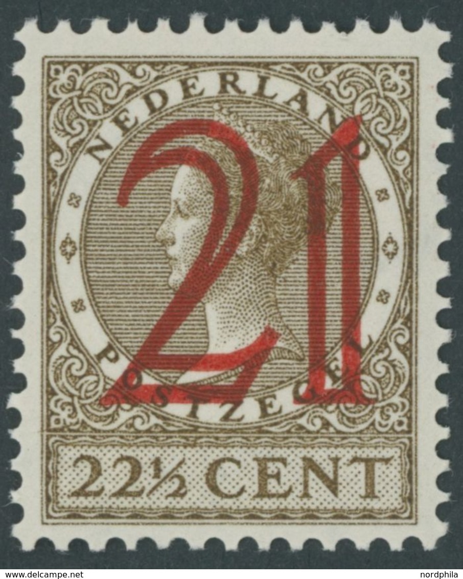 NIEDERLANDE 228 **, 1929, 21 Auf 221/2 C. Olivbraun, Postfrisch, Pracht, Mi. 60.- - Otros & Sin Clasificación