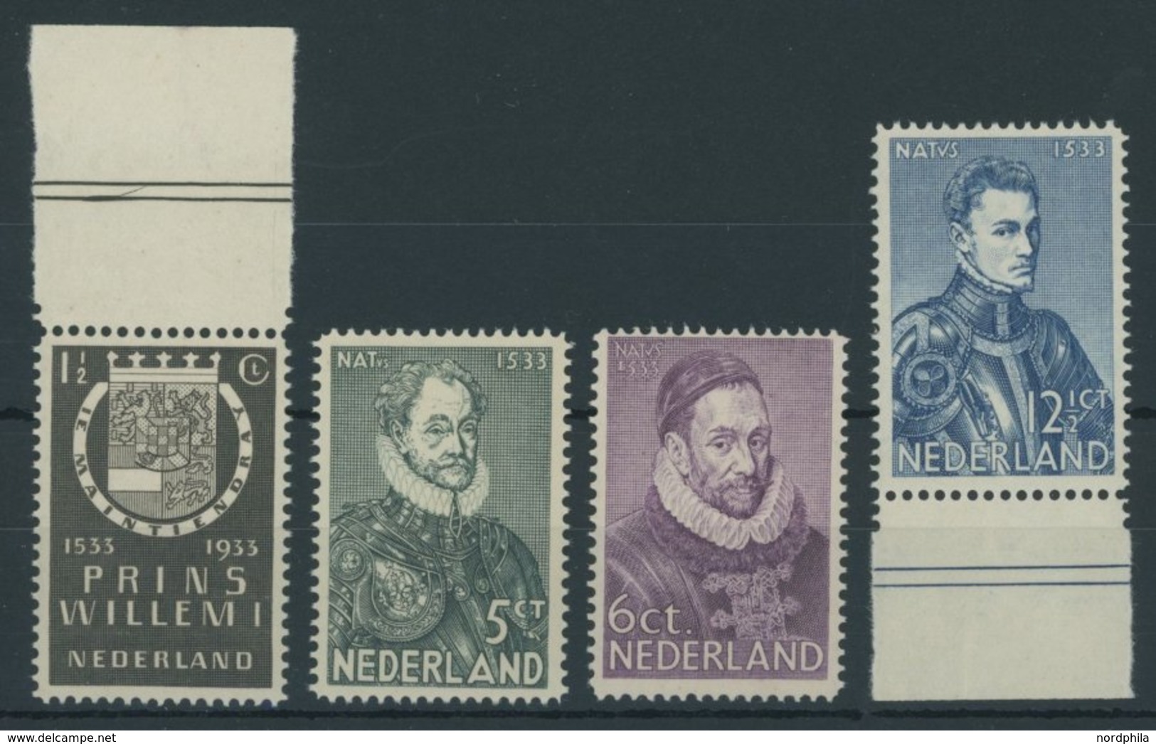 NIEDERLANDE 257-60 **, 1933, 400. Geburtstag Von Wilhelm I., Postfrischer Prachtsatz, Mi. 65.- - Otros & Sin Clasificación