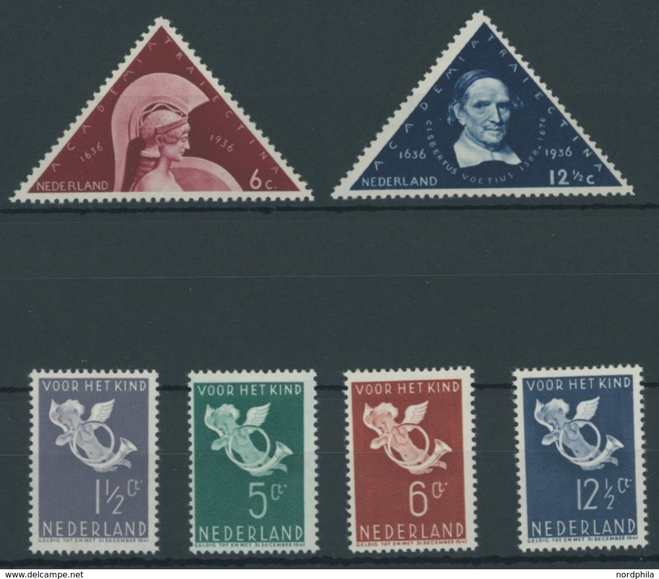 NIEDERLANDE 295-300 **, 1936, Universität Utrecht Und Vor Het Kind, 2 Postfrische Prachtsätze, Mi. 80.- - Otros & Sin Clasificación