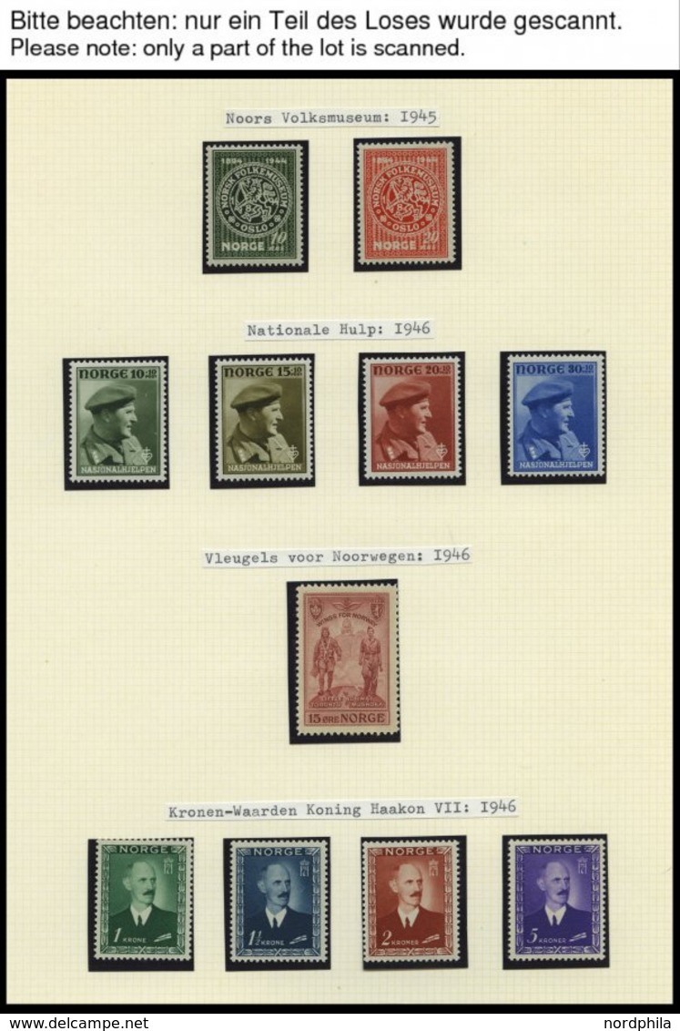 SAMMLUNGEN, LOTS **, Weitgehend Komplette Postfrische Sammlung Norwegen Von 1945-98 In 2 SAFE Alben, Prachterhaltung, Mi - Verzamelingen