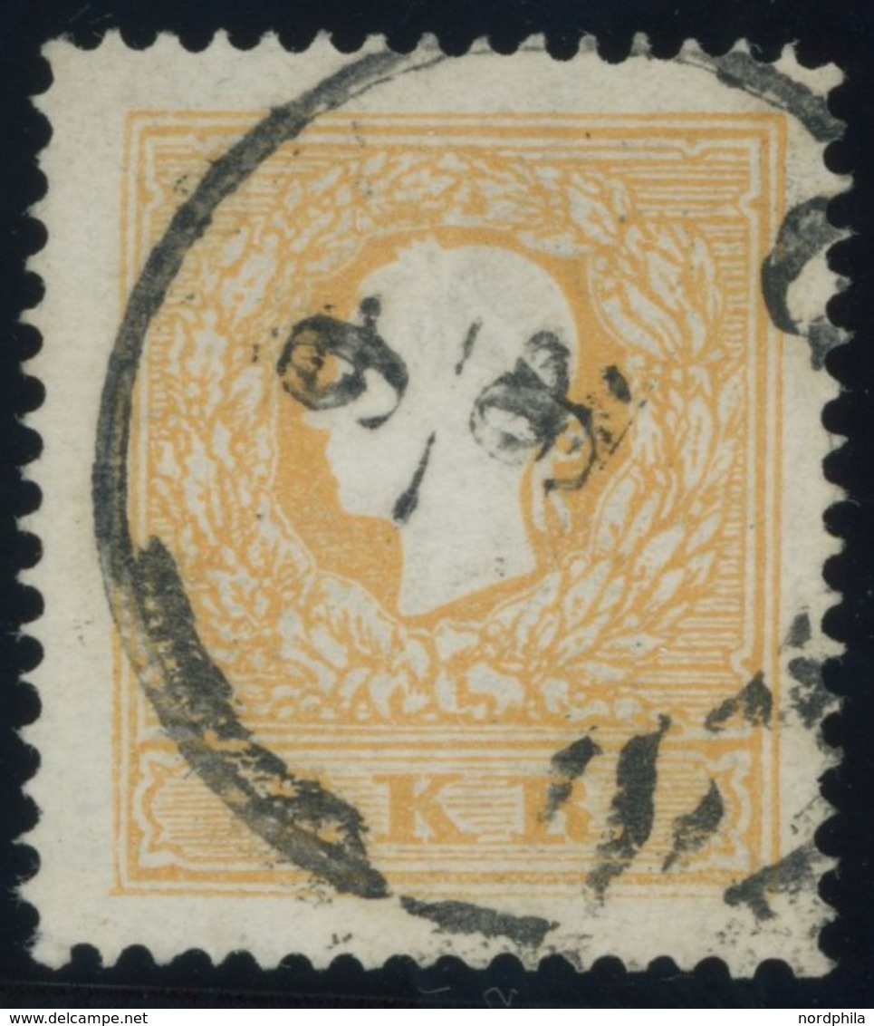 ÖSTERREICH BIS 1867 10IIc O, 1859, 2 Kr. Hellorange, Loser Eckzahn Sonst Pracht, Gepr. Schmutz, Mi. 300.- - Used Stamps