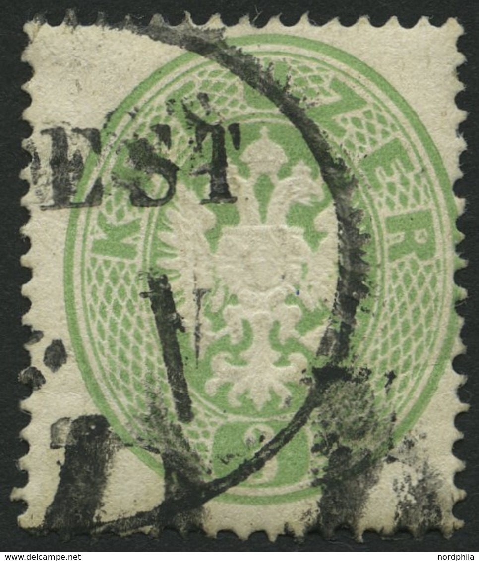 ÖSTERREICH 25 O, 1863, 3 Kr. Grün, Pracht, Mi. 110.- - Usados