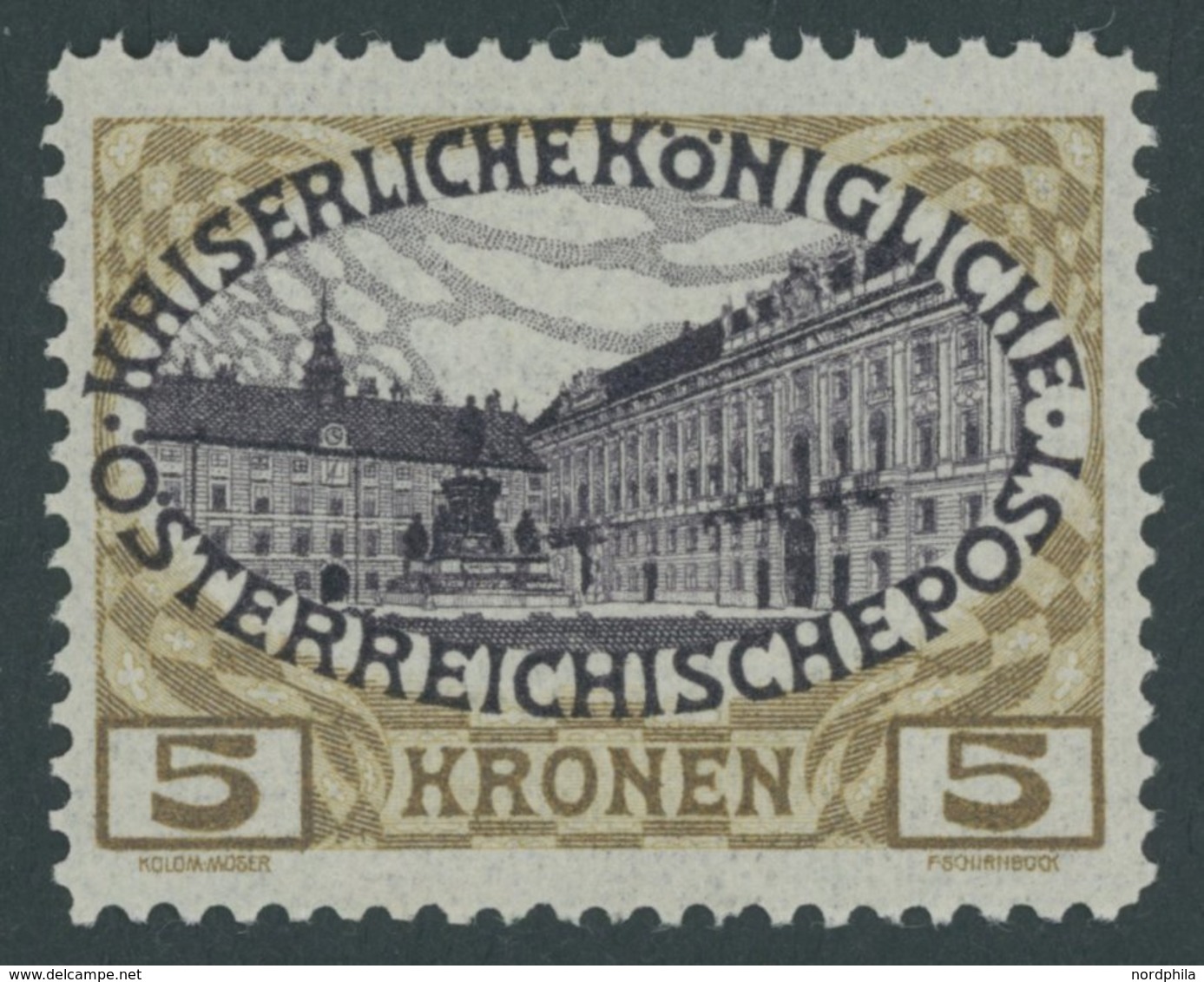 ÖSTERREICH 1867-1918 155 *, 1908, 5 Kr. Regierungsjubiläum, Falzrest, Pracht, Mi. 80.- - Usados