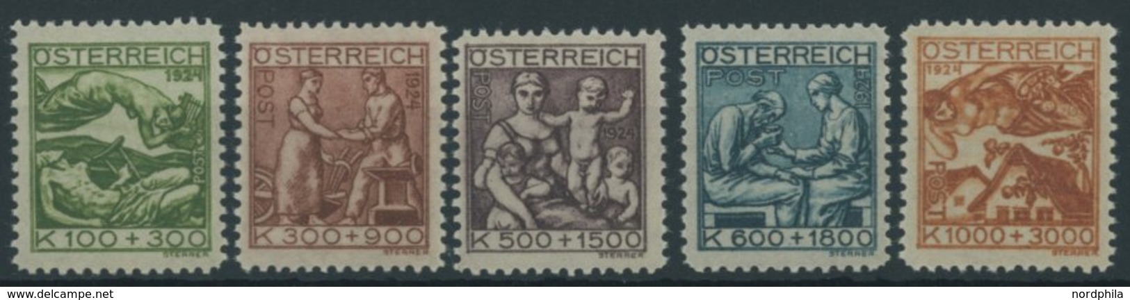 ÖSTERREICH 1918-1938 442-46 **, 1924, Jugend Und TBC-Fürsorge, Postfrischer Prachtsatz, Mi. 90.- - Other & Unclassified