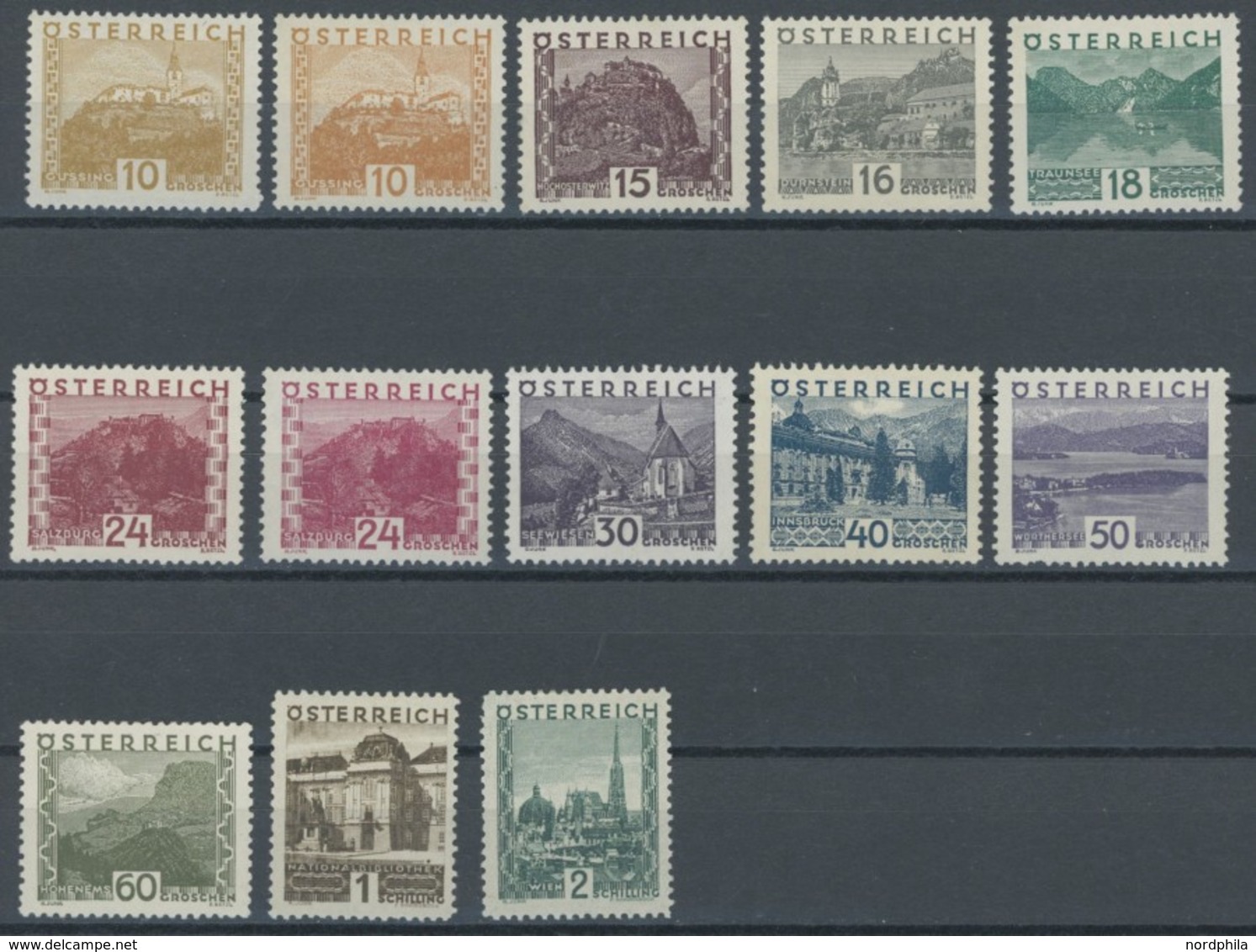 ÖSTERREICH 1918-1938 498-11 *, 1929/30, Landschaften, Ohne 20 G., Falzreste, 13 Werte Fast Nur Prachterhaltung - Otros & Sin Clasificación