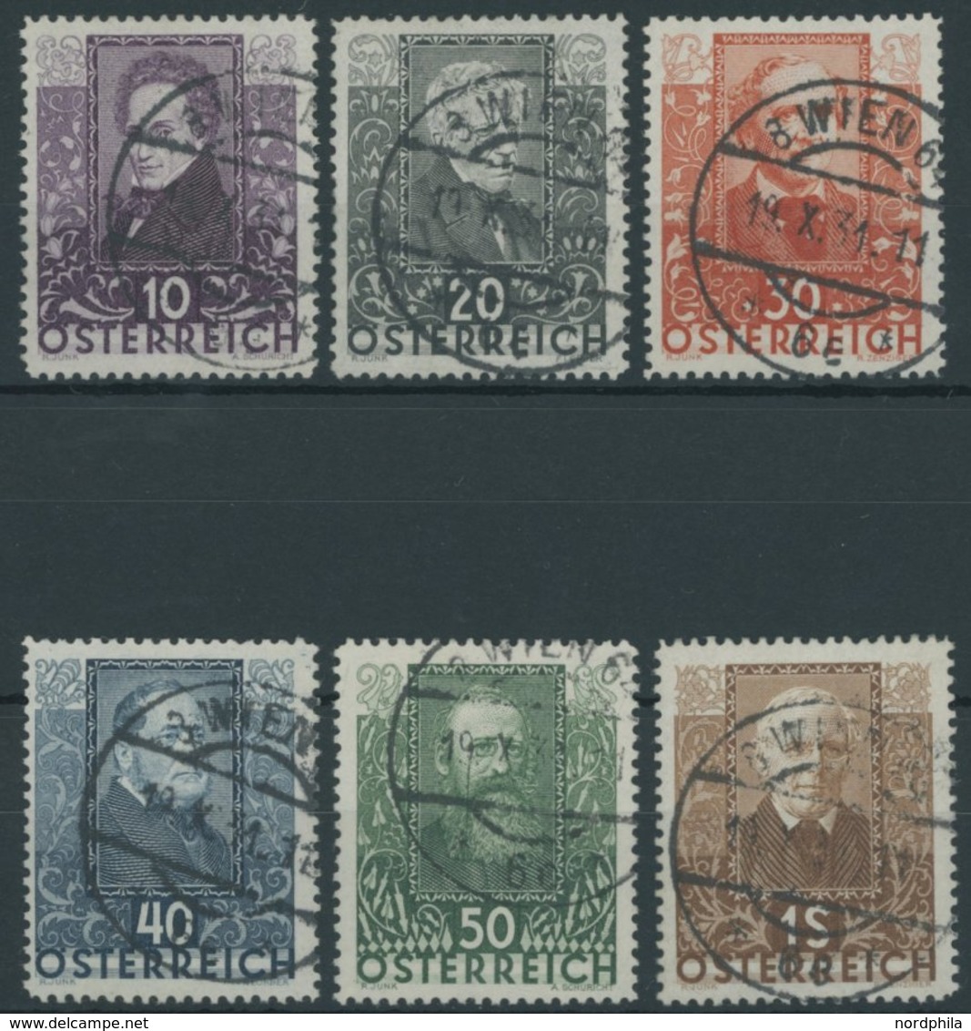 ÖSTERREICH 1918-1938 524-29 O, 1931, Dichter, Prachtsatz, Mi. 270.- - Sonstige & Ohne Zuordnung